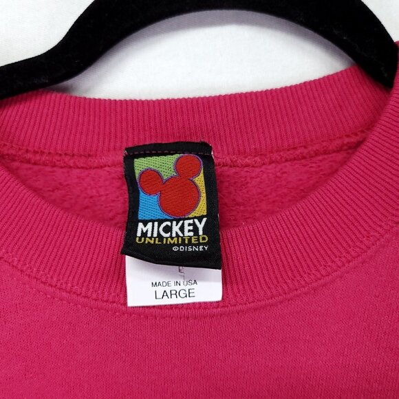 Vintage 90s Mickey Mouse Unlimited Crewneck Sweatshirt Size Large USA Fleece - Picture 5 of 13